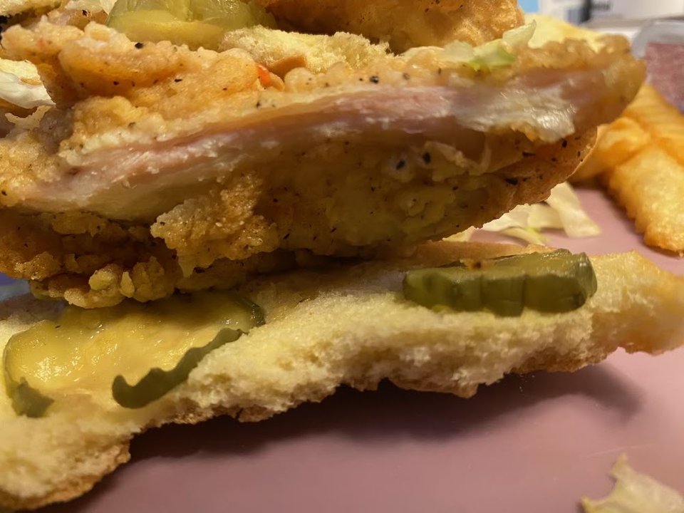 Catfish plate served with okra.