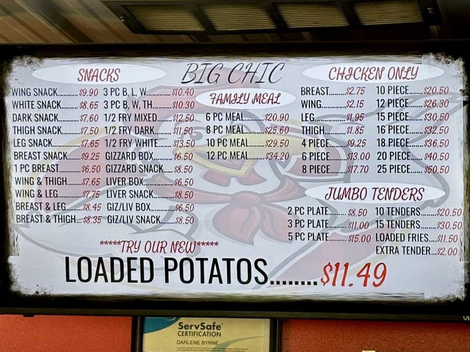 Chicken gizzards on a fast food tray.