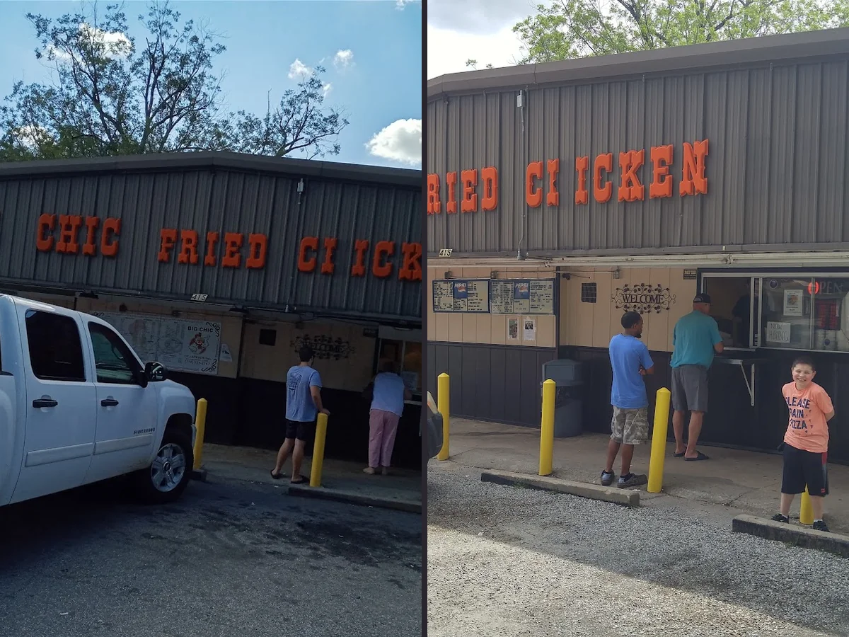 Fast food counter with chicken baskets.